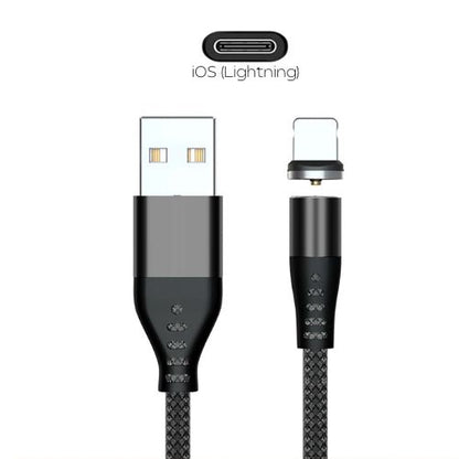 Magnetisches Aufladekabel mit Schnellladung | iOS Lightning (Schwarz)
