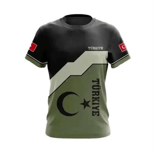 Türkischer Flagge 3D T-Shirt: Camouflage-Druck | EM2024 Streetwear (Previw GIF)