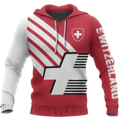 Schweizer Flagge Trend Hoodie: Unisex | EM2024 Streetwear  (Preview GIF)