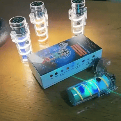 USB-Wiederaufladbares Feuerzeug mit LED-Taschenlampe, Kompass und Winddichtem Lichtbogen - Preview GIF