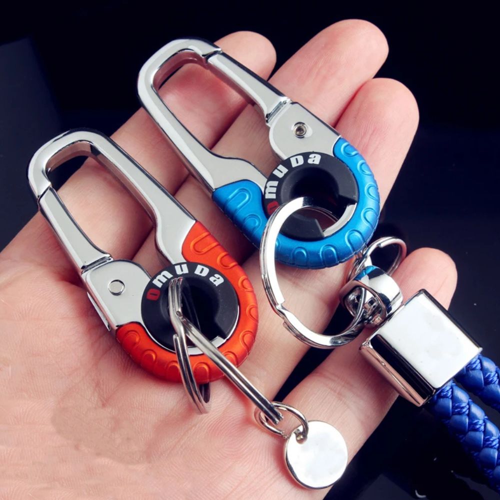 Premium Karabiner Schlüsselanhänger aus Edelstahl | Doppelring, Angler- & Autozubehör