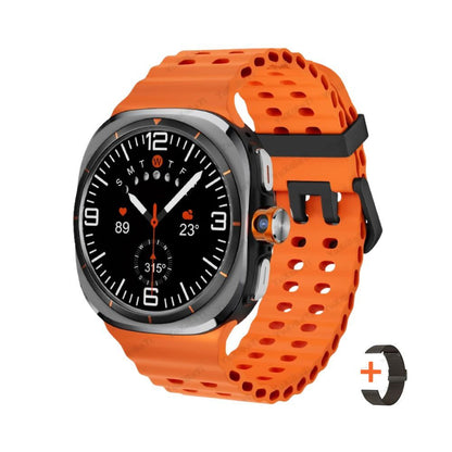 4G-SIM Smartwatch U8 Ultra (2025) | 4GB RAM, 32GB Speicher: Dual Camera, GPS, WiFi, Wasserdicht (Orange mit Silikonarmband + 1 Mesh-Armband GESCHENK)