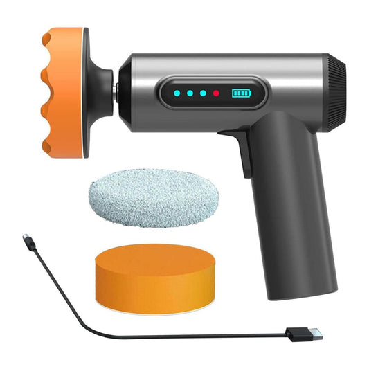 Kabellose Mini Auto-Poliermaschine | Tragbare Poliermaschine mit 75mm Polierschwamm & Pads für Auto, Möbel & Metall