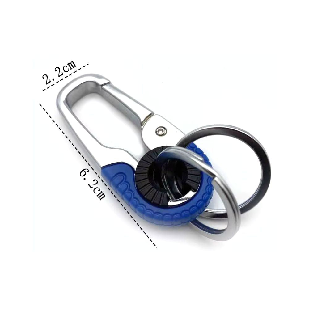 Premium Karabiner Schlüsselanhänger aus Edelstahl | Doppelring, Angler- & Autozubehör