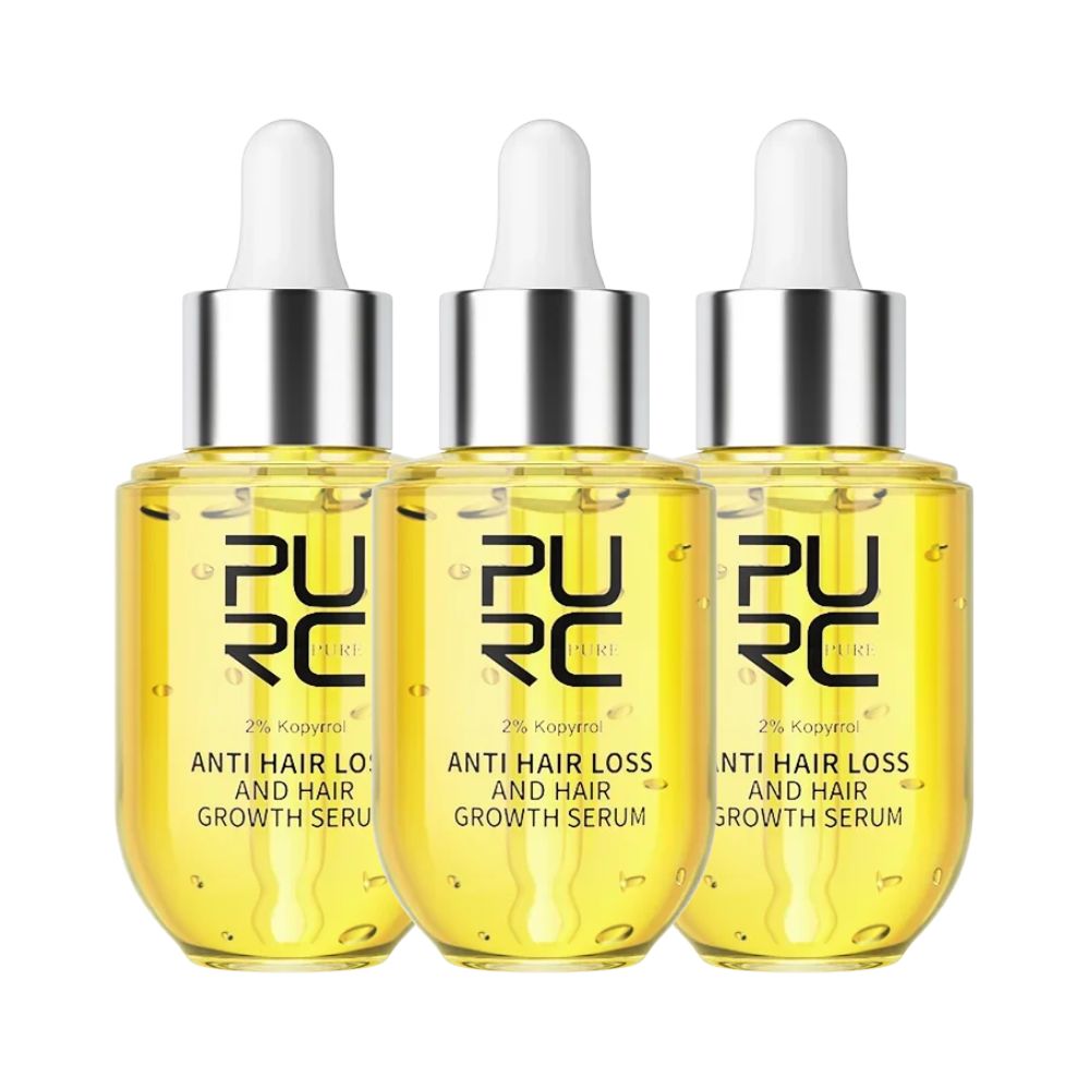 PURC Haarwachstumsserum (2% Kopyrrol) 5ml | Regenerierendes Öl gegen Haarausfall, Behandlung für Männer & Frauen (3 Flaschen)