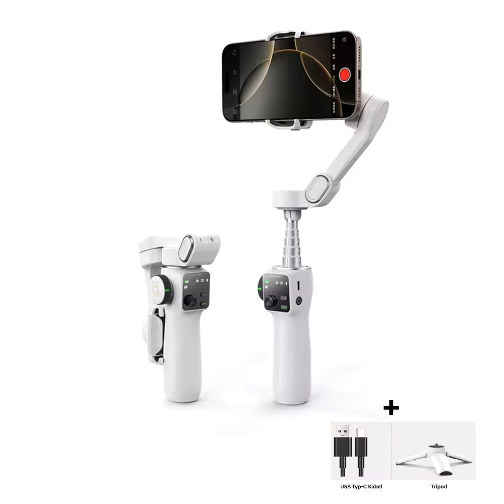 AOCHUAN 'Smart V8' 3-Achsen Handheld-Gimbal-Telefonstabilisator mit Verlängerungsstange | 8.0 Anti-Shake und AI Face Tracking