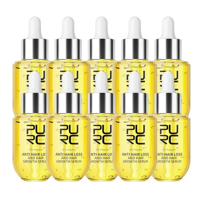 PURC Haarwachstumsserum (2% Kopyrrol) 5ml | Regenerierendes Öl gegen Haarausfall, Behandlung für Männer & Frauen (10 Flaschen)