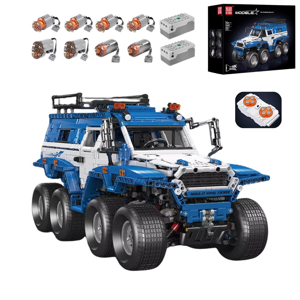 MOULD KING No: Shaman 8x8 ATV | Ferngesteuertes Technisches Bauset (3062-teilig) - Blau-Weiß