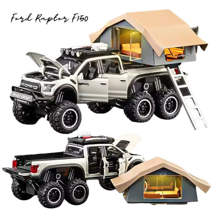 Ford Raptor F150 Modellauto (1:24) | 6 Türen, Licht & Sound, Camping RV, Sammler, Geschenk