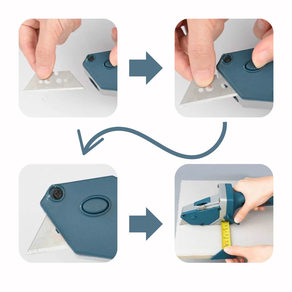 Plasterboard Cutter & Marking Tool with Tape Measure + Pencil &  5 Blades-FREE