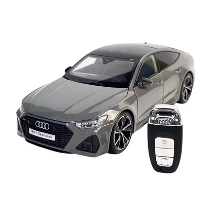 Audi RS7 Sportback Modellauto (1:18) mit Fernbedienung, Sound und Licht | Sammlerstück, Geschenk (Grau)