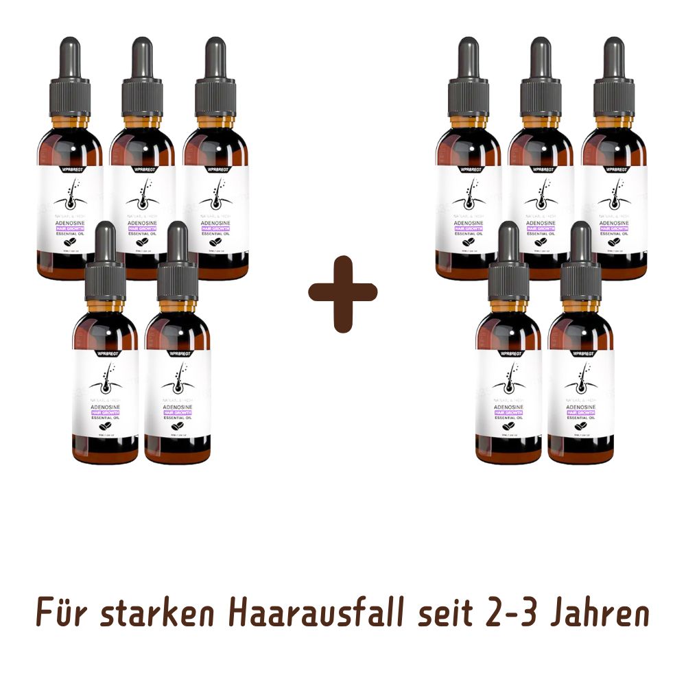 ADENOSIN Haarwachstumsserum | Schnelle Behandlung von Haarausfall bei erblich bedingter und seborrhoischer Alopezie (5+5 Flaschen)