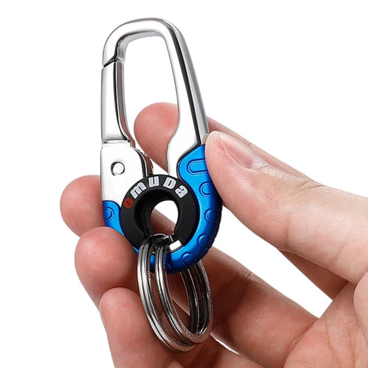 Premium Karabiner Schlüsselanhänger aus Edelstahl | Doppelring, Angler- & Autozubehör