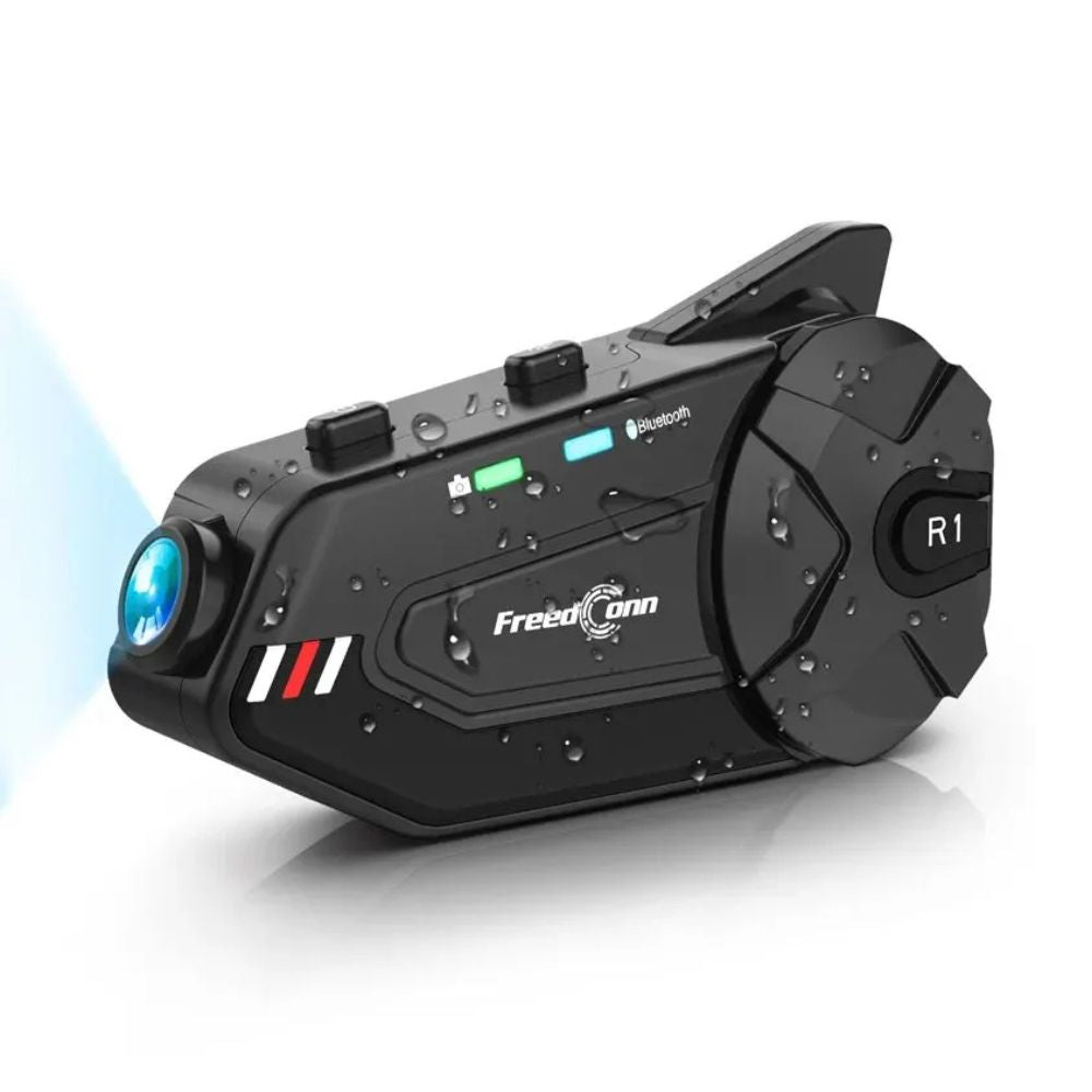 Freedconn R1 Plus: Motorrad-Intercom mit Dashcam, Bluetooth, Freisprecheinrichtung, 1080P (1 Stück)