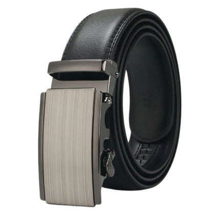 Designer Men's Leather Belt with Automatic Alloy Buckle