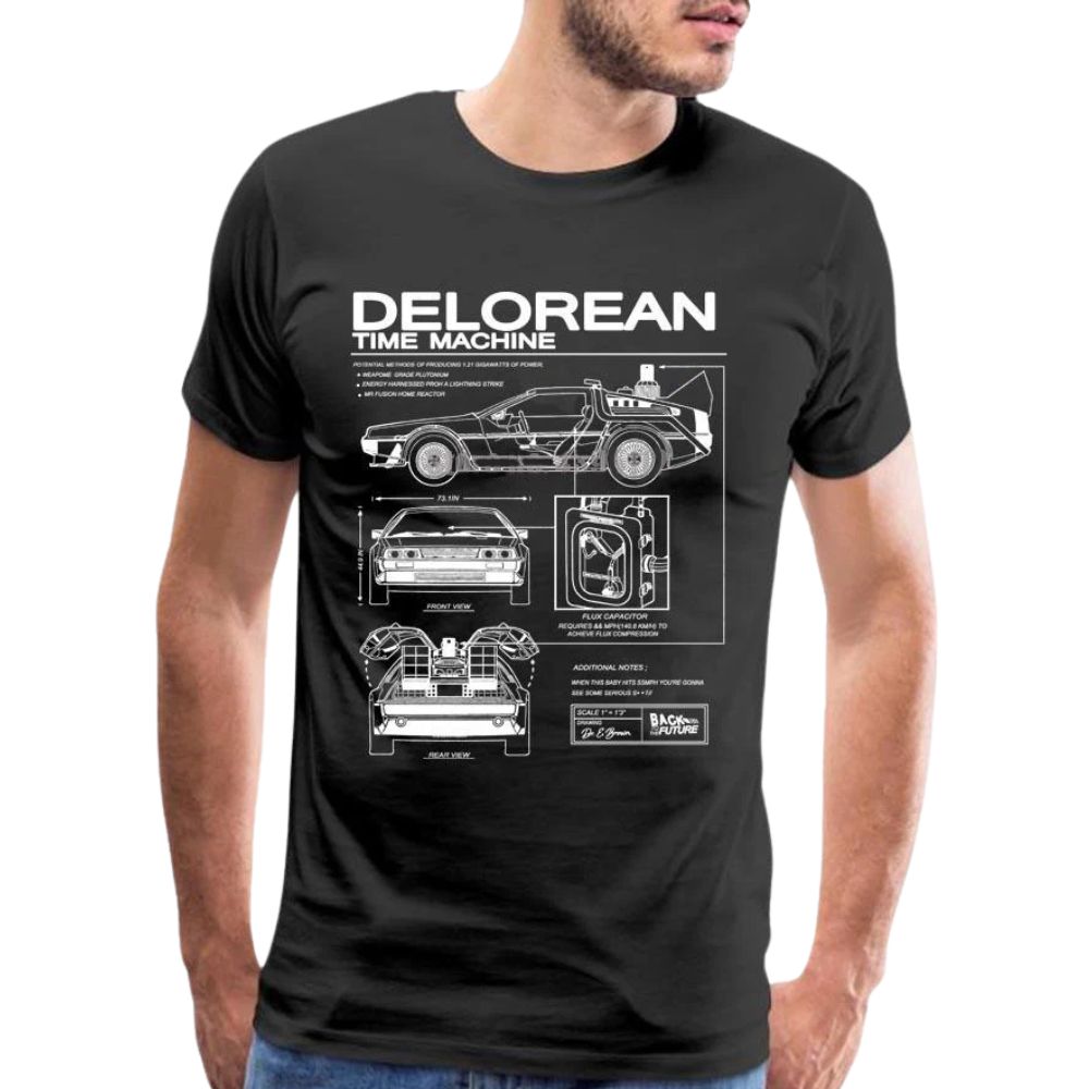 Back to the Future (Zurück in die Zukunft) DeLorean T-Shirt aus Baumwolle | Für BTTF Fans