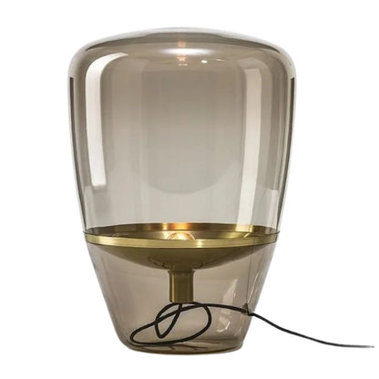 NORDIC Designer Glas-Tischlampe | Moderne Nachttischleuchte für Wohnraumdekor (Bronze)