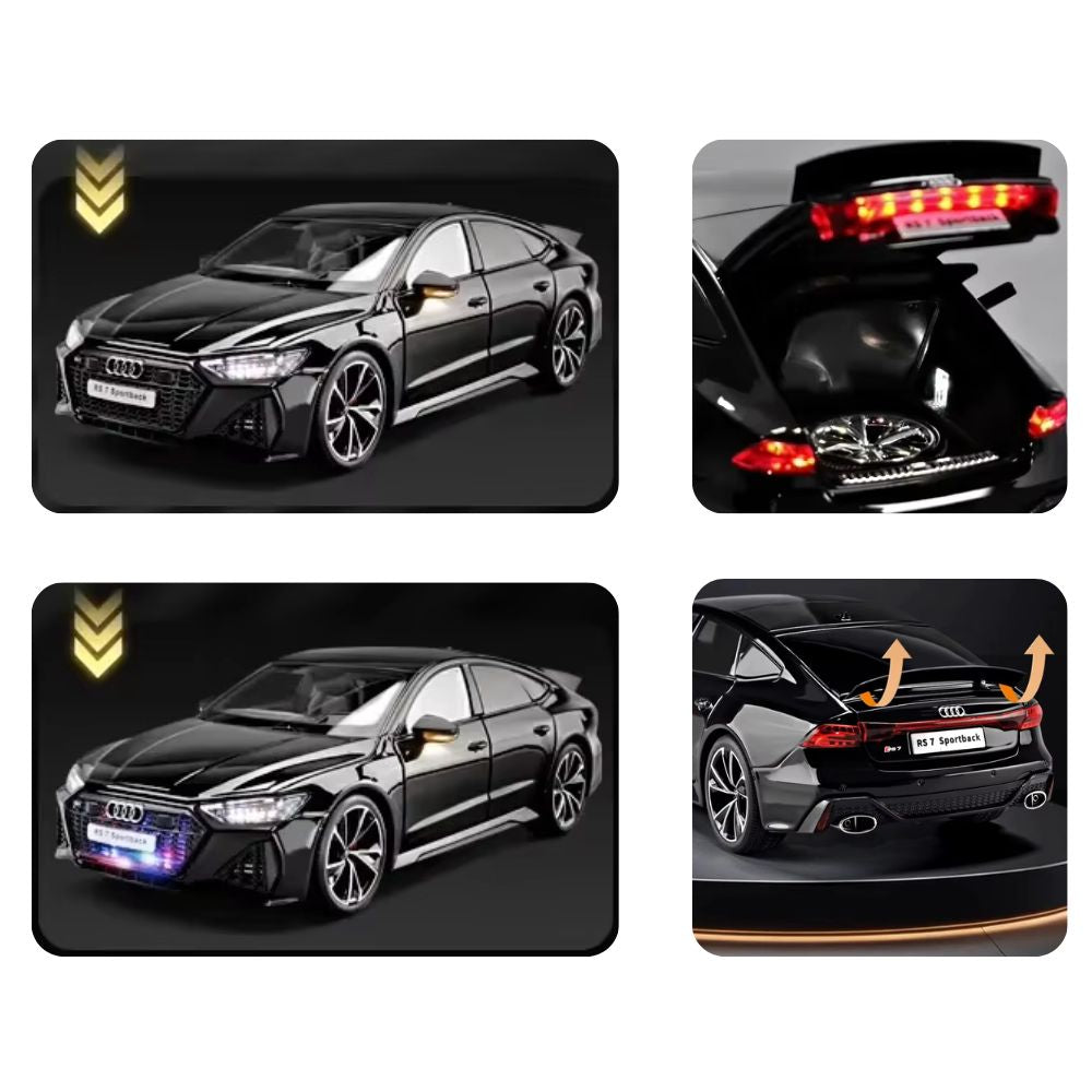 Audi RS7 Sportback Modellauto (1:18) mit Fernbedienung und Geschenkbox, Sound & Licht | Sammlerstück, Geschenk