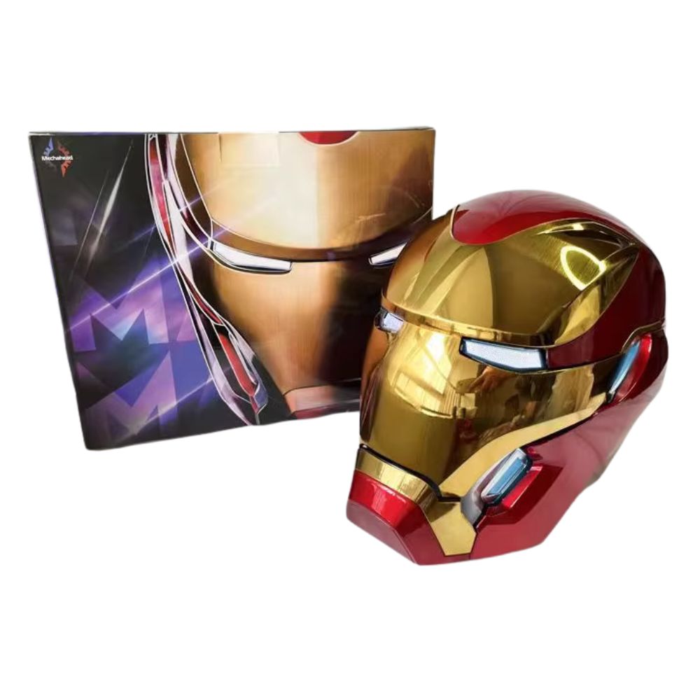 MK50 Iron Man Helm (1:1) Extended Version mit Verwandlungsfunktion | Sprachsteuerung, leuchtende Augen, elektrisches Cosplay