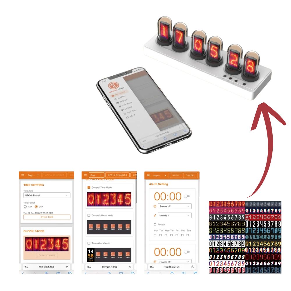 WLAN-gesteuerte IPS-Nixie-Tube Uhr mit RGB-Lichteffekt: Smart, Stylisch & Individuell