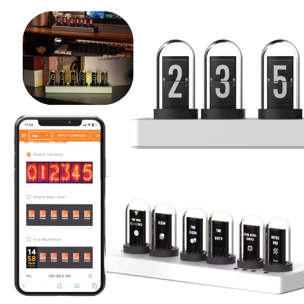 WLAN-gesteuerte IPS-Nixie-Tube Uhr mit RGB-Lichteffekt: Smart, Stylisch & Individuell