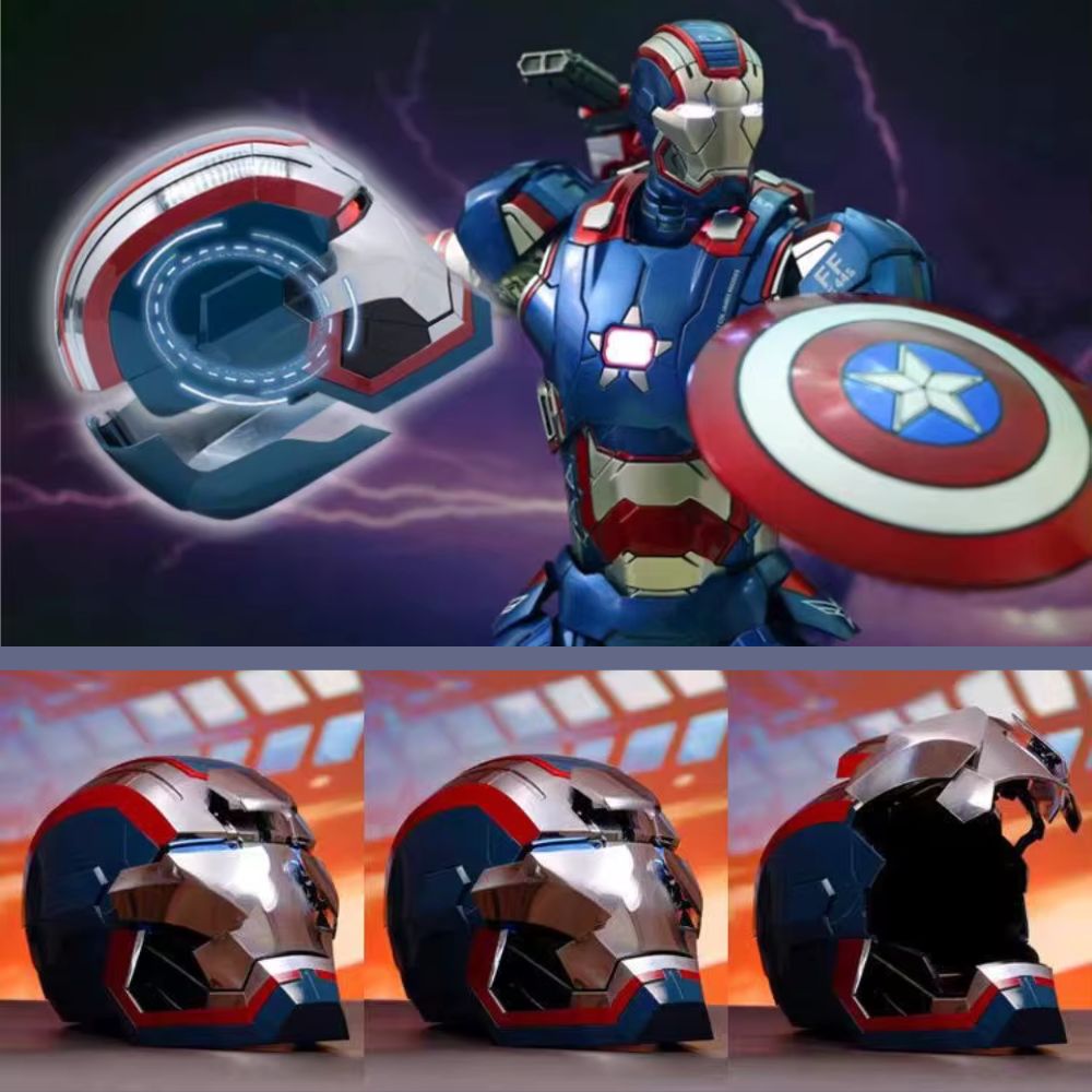 Iron Man 'War Machine - Iron Patriot' Helm (1:1) | Sprach- & Fernsteuerung, leuchtende Augen, elektrisches Cosplay