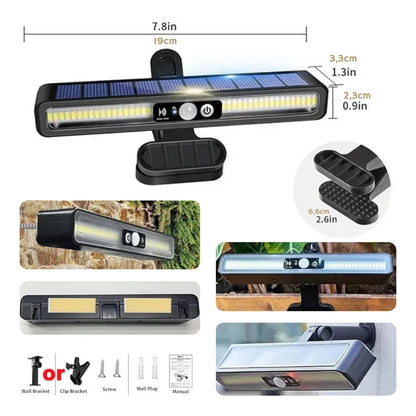 TX-200 Solar Bewegungsmelder für Außen | Wasserdicht mit 36 LEDs - Tragbare Sicherheitsleuchten