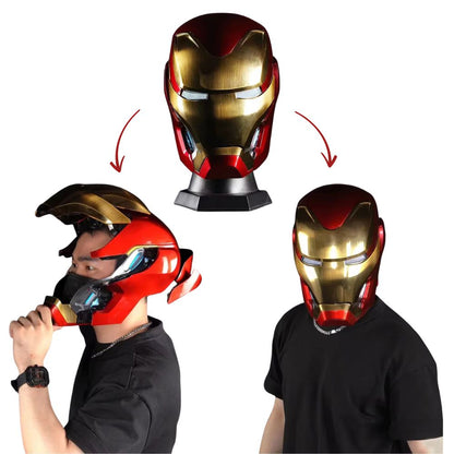 MK50 Iron Man Helm (1:1) Extended Version mit Verwandlungsfunktion | Sprachsteuerung, leuchtende Augen, elektrisches Cosplay