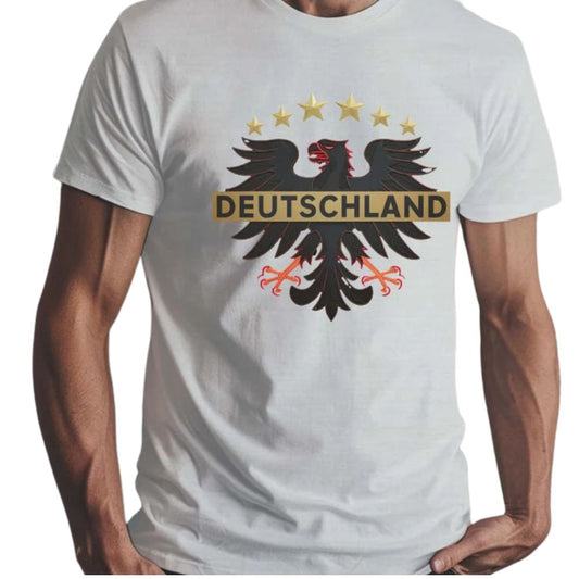 DEUTSCHLAND Herren T-Shirt mit deutschem Adler-Aufdruck (Weiß)