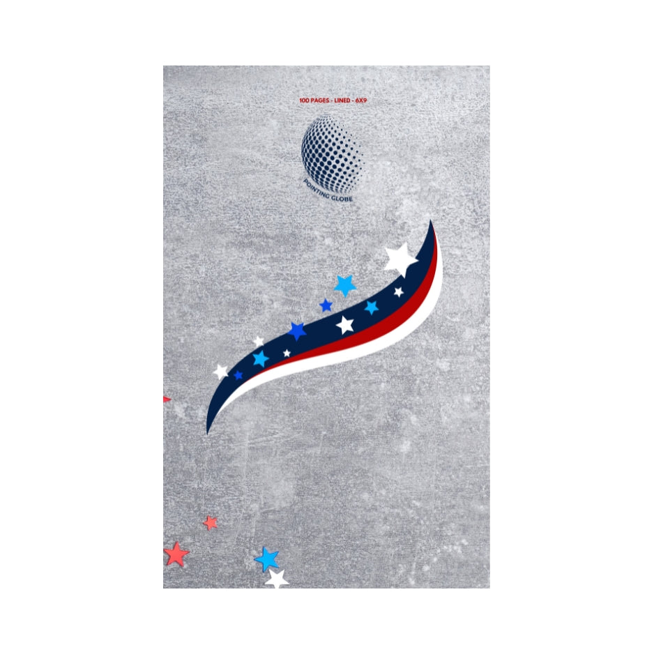 Stars & Stripes Retro Journal: 6x9 Inch, 100 Pages, Lined - Vintage USA