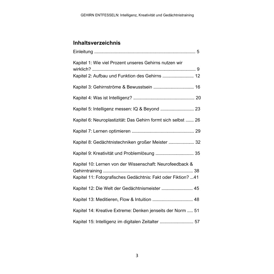 GEHIRN ENTFESSELN: Intelligenz, Kreativität und Gedächtnistraining: Alles über Neuroplastizität, Gedächtnistechniken, Flow, KI-gestütztes Lernen und mentale Spitzenleistung