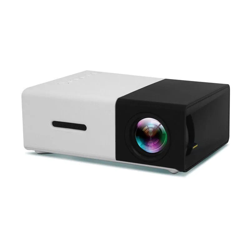 YG300 Mini Beamer | Tragbarer Filmprojektor 1080p kompatibel mit Smartphone-Laptop (schwarz)