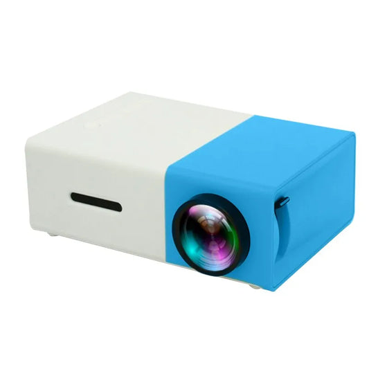 YG300 Mini Beamer | Tragbarer Filmprojektor 1080p kompatibel mit Smartphone-Laptop (blau)
