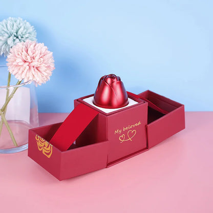 Elegante Rosen-Schmuck Geschenkbox | Perfekte Liebesüberraschung - Rot